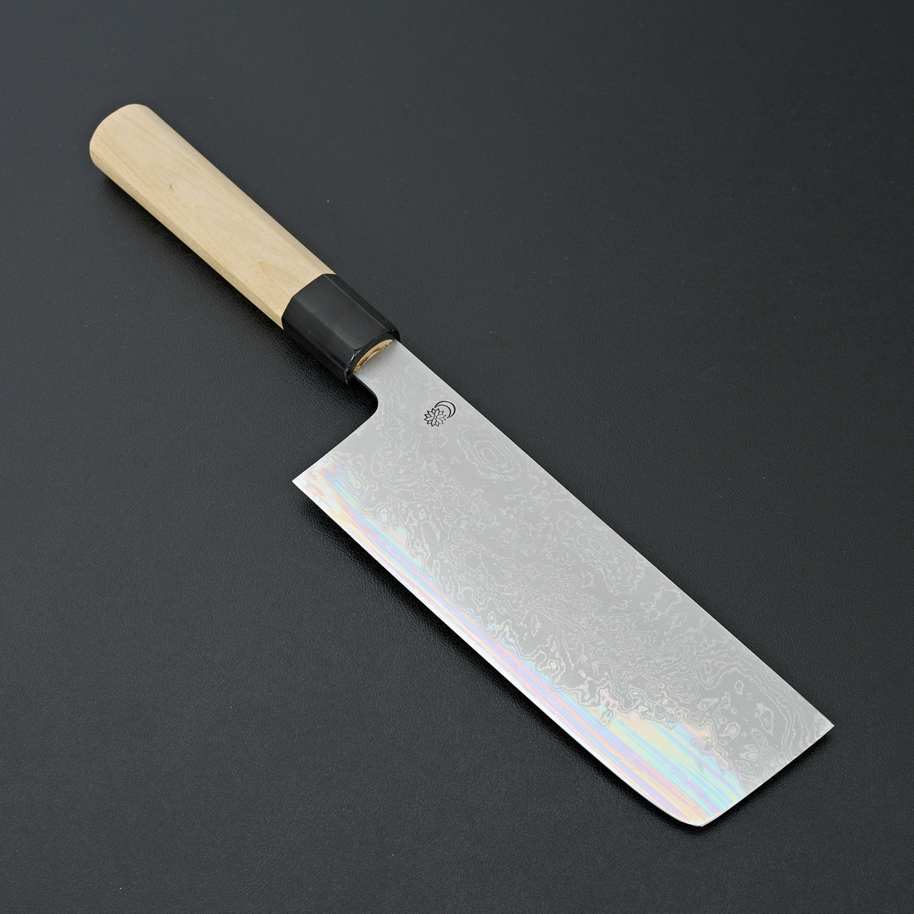 Sakai Kikumori Kikuzuki Uzu Blue #1 Damascus Nakiri 180mm