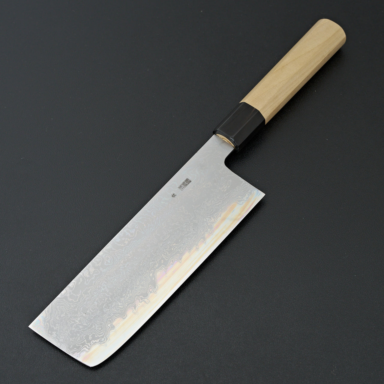 Sakai Kikumori Kikuzuki Uzu Blue #1 Damascus Nakiri 180mm