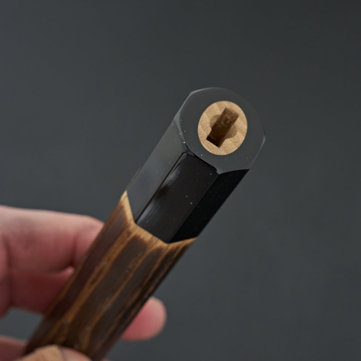 Hitohira Burned Chesnut Handle Santoku