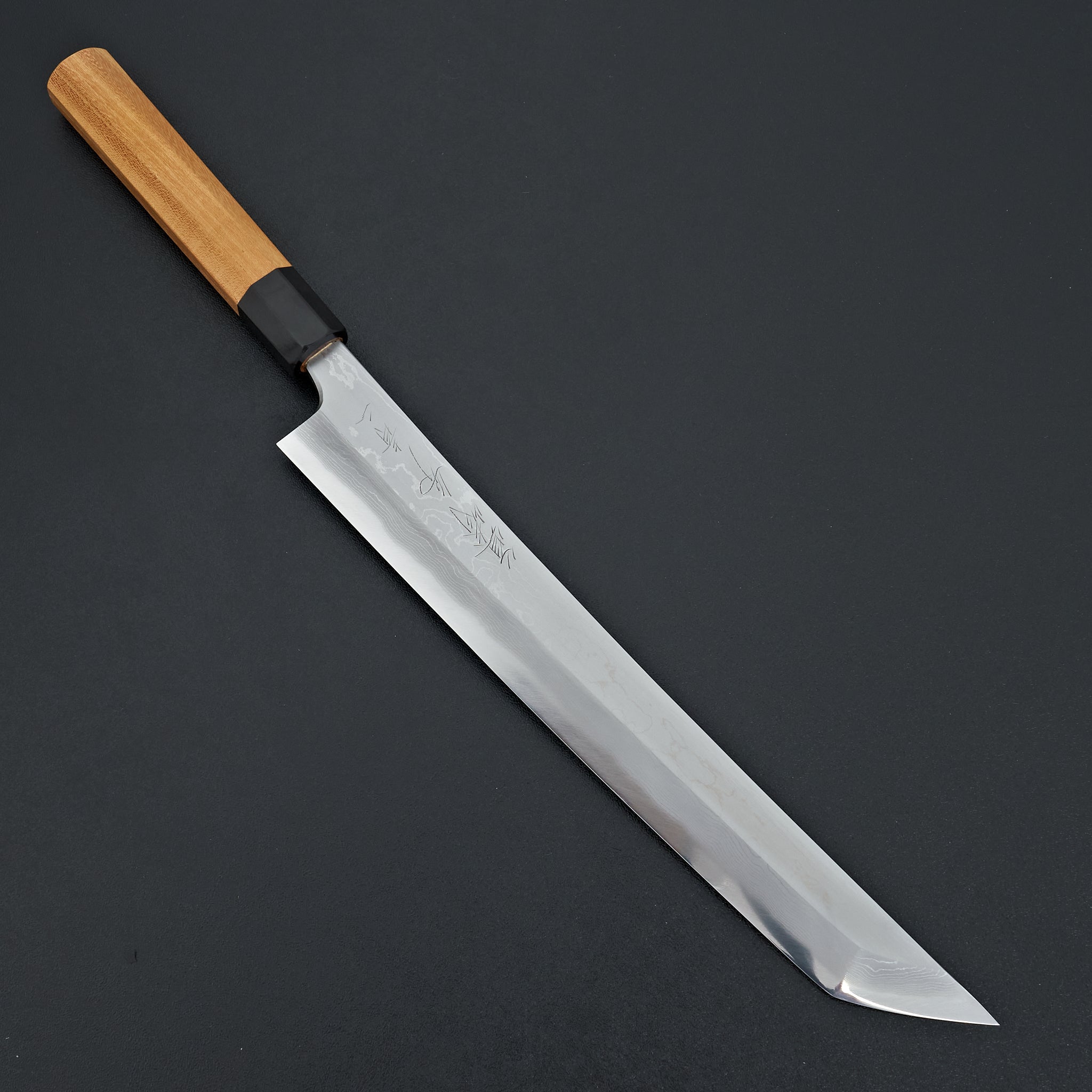 マリブまさき Mazaki Blue #2 Damascus Sakimaru Yanagiba 300mm