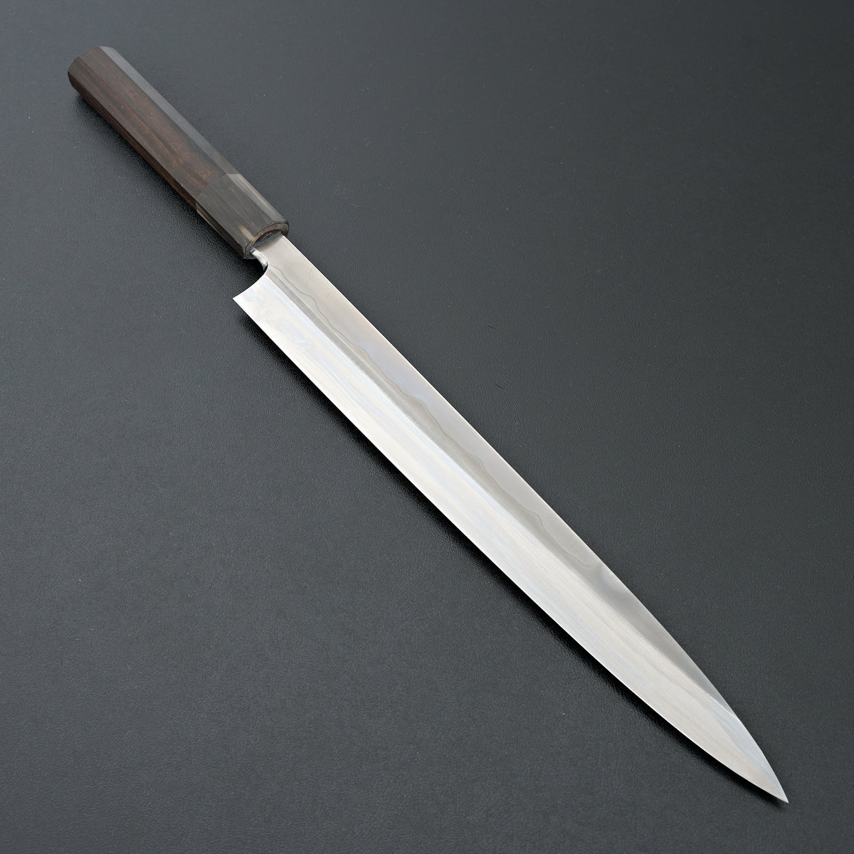 Hitohira Togashi White #1 Sanbonsugi Mizu Honyaki Yanagiba 300mm Taihei Makassar Ebony Handle (Saya)