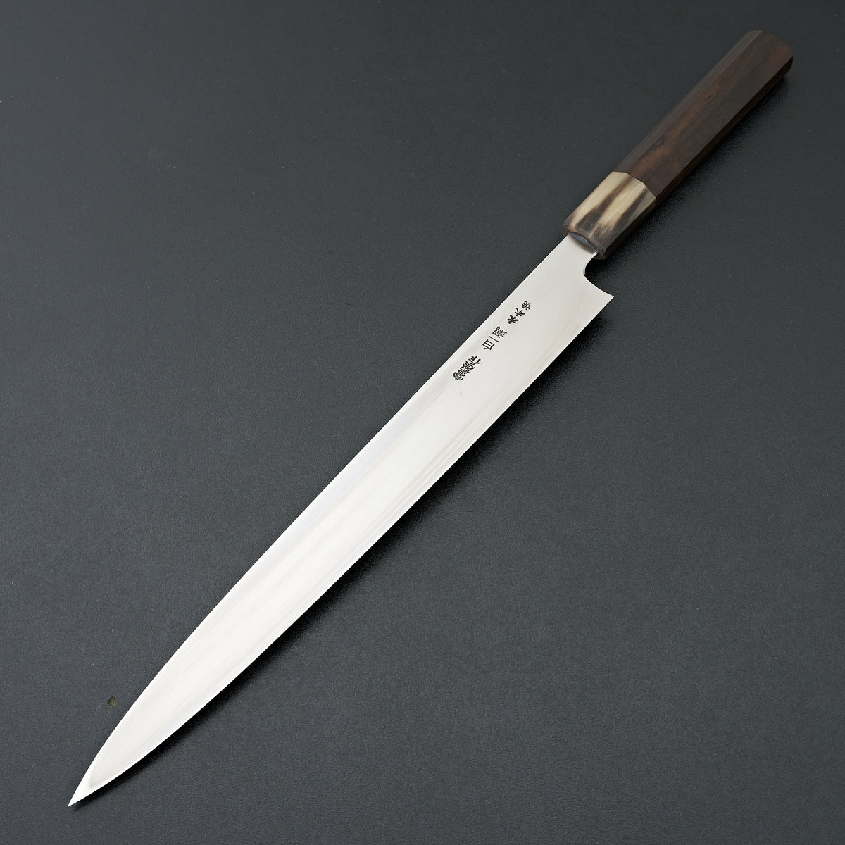 Hitohira Togashi White #1 Sanbonsugi Mizu Honyaki Yanagiba 300mm Taihei Makassar Ebony Handle (Saya)