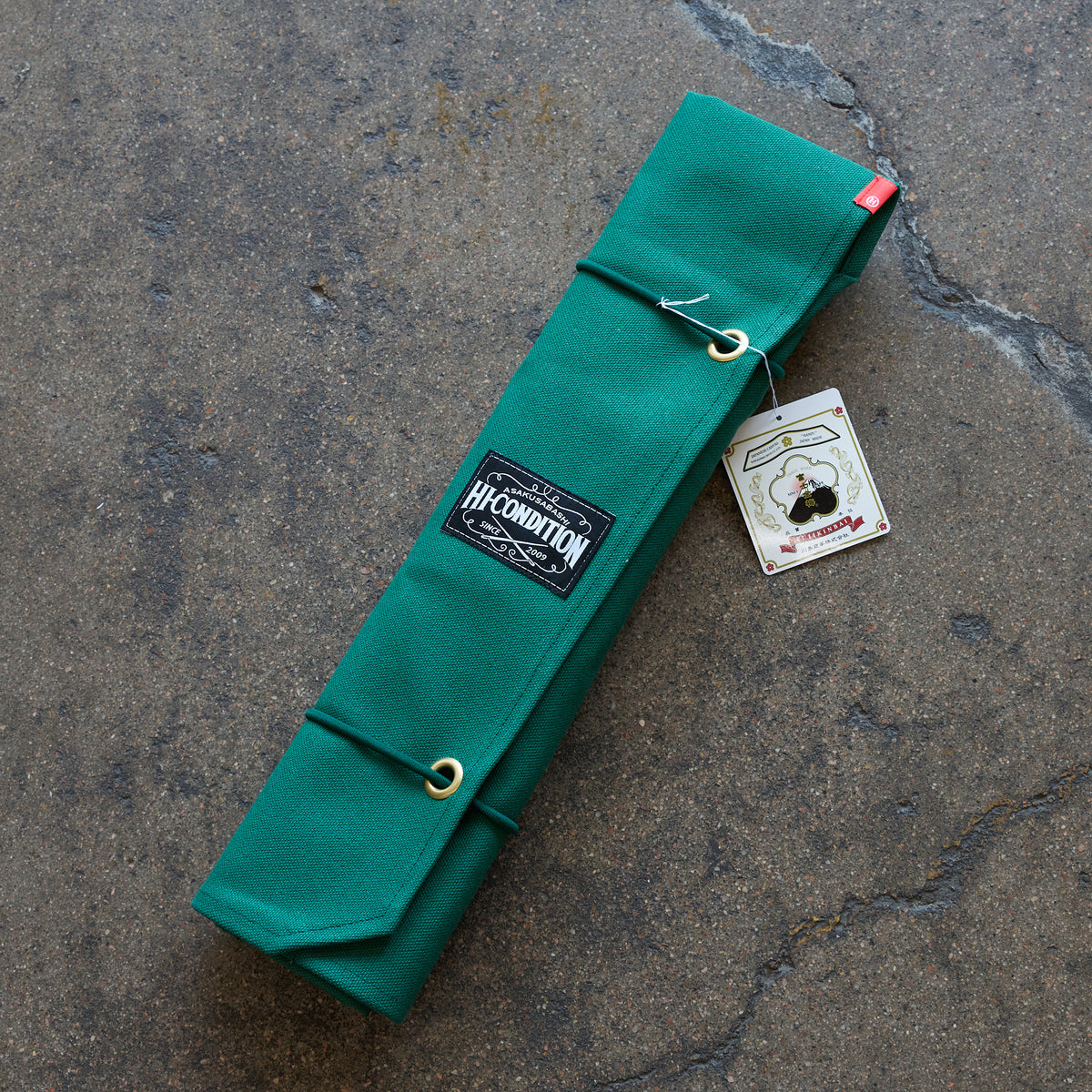 HI-CONDITION Hanpu Canvas 6 Pockets Knife Roll Mid Green