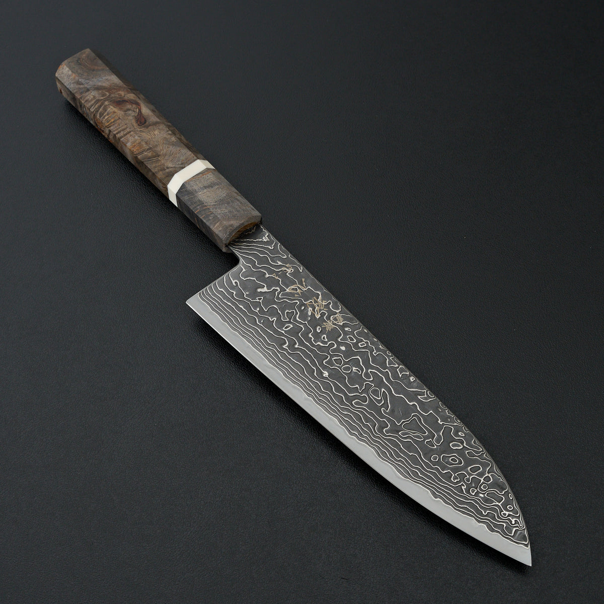 Hatsukokoro Ryuhyo Kurozome SG2 Damascus Santoku 180mm