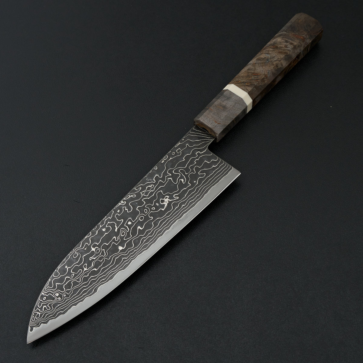 Hatsukokoro Ryuhyo Kurozome SG2 Damascus Santoku 180mm