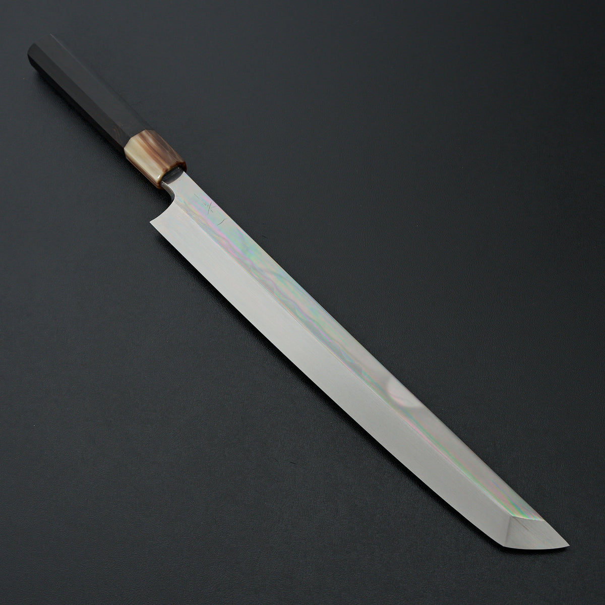 Hitohira Togashi Blue #2 Mizu Honyaki Yanagi Sakimaru 300mm Ebony Handle (Old Stock)
