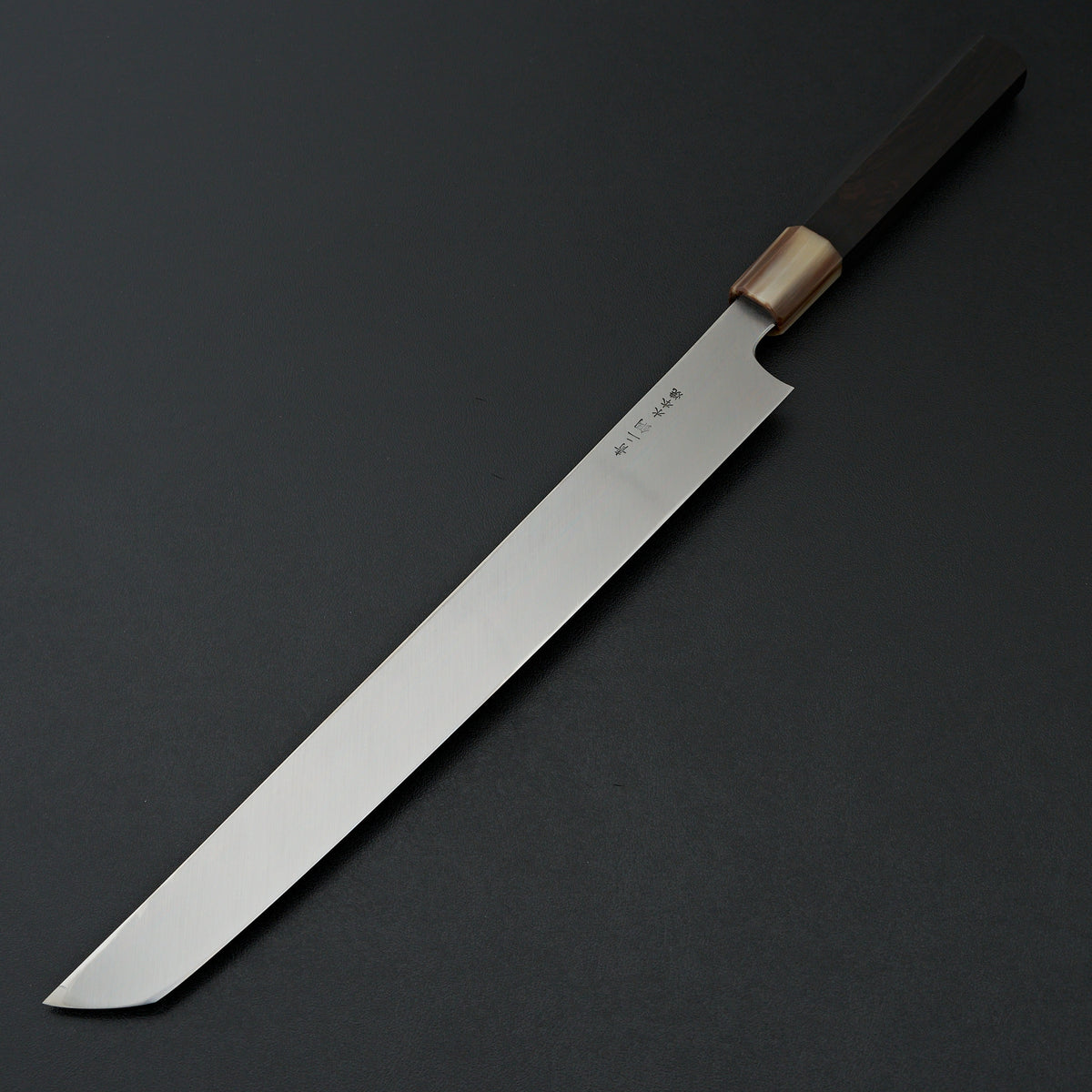 Hitohira Togashi Blue #2 Mizu Honyaki Yanagi Sakimaru 300mm Ebony Handle (Old Stock)