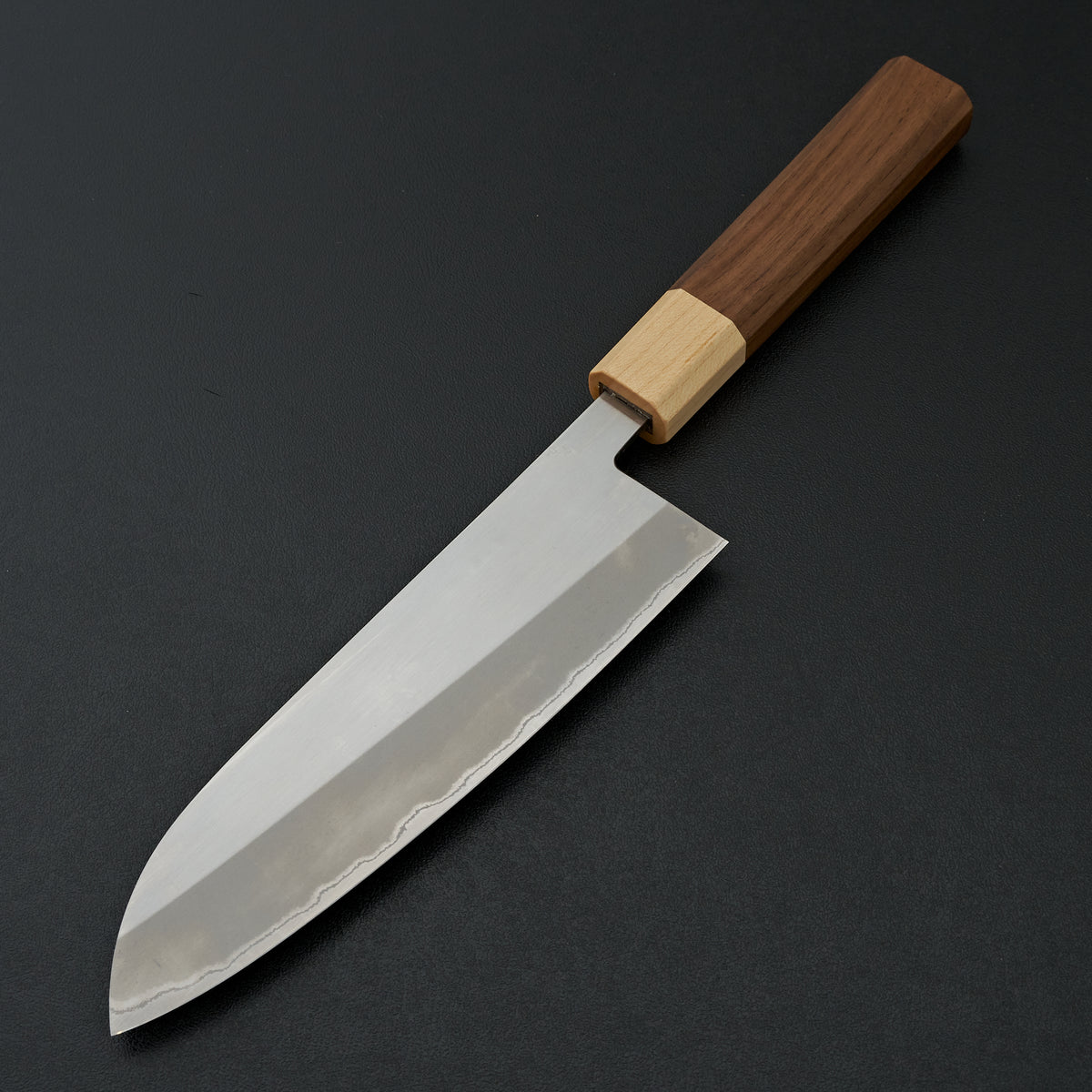 Hitohira TD Blue #2 Stainless Clad Migaki Santoku 165mm Walnut Handle