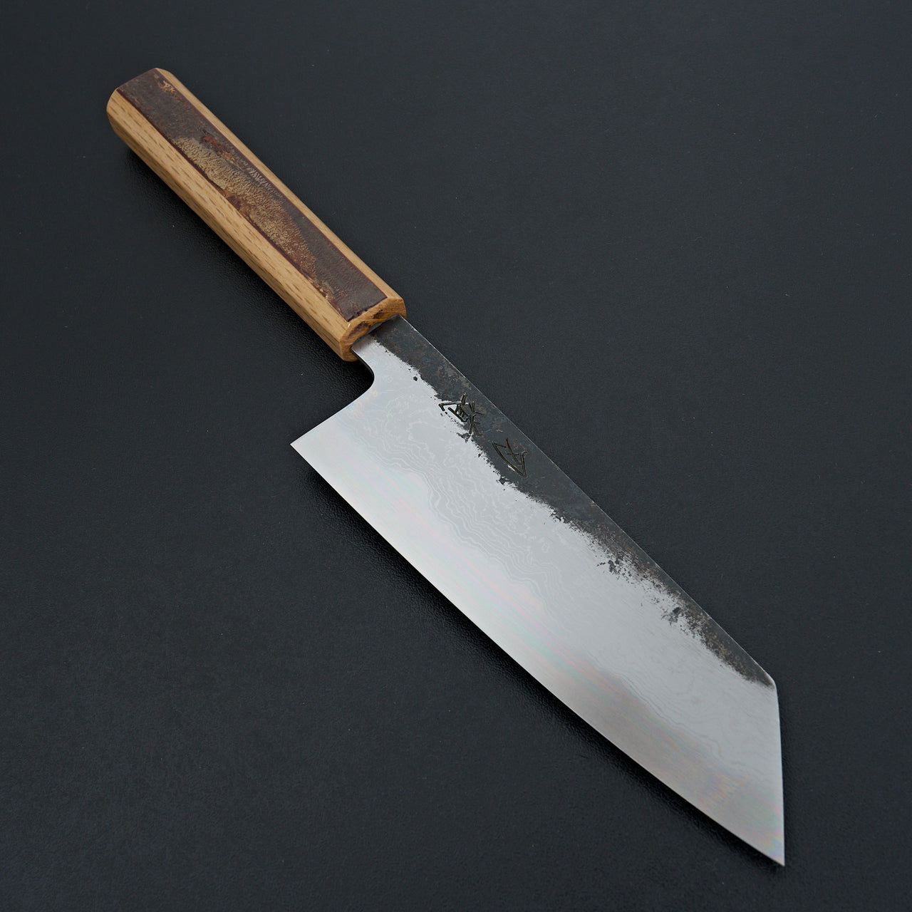 HADO Sumi Blue #1 Damascus Bunka 180mm Cherry Bark Handle