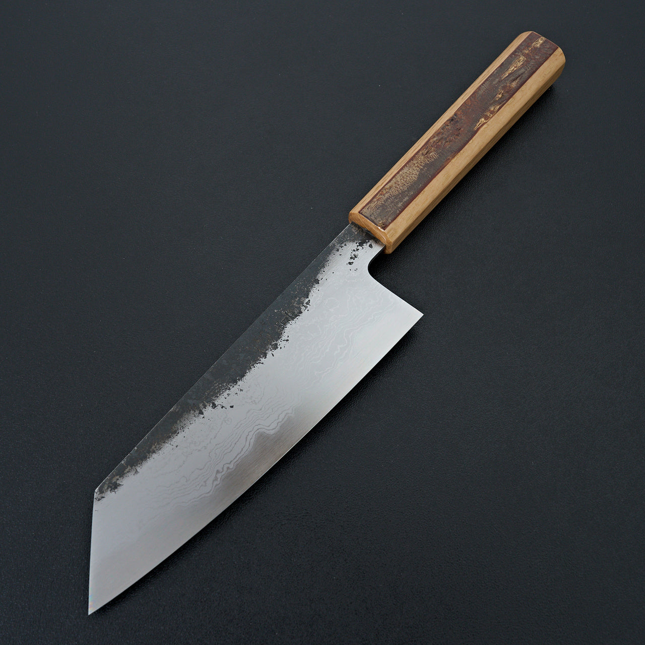 HADO Sumi Blue #1 Damascus Bunka 180mm Cherry Bark Handle