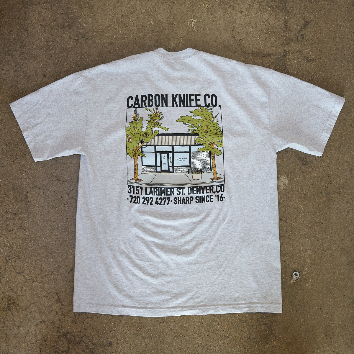 Carbon Knife Co "Shop" T-Shirt Grey