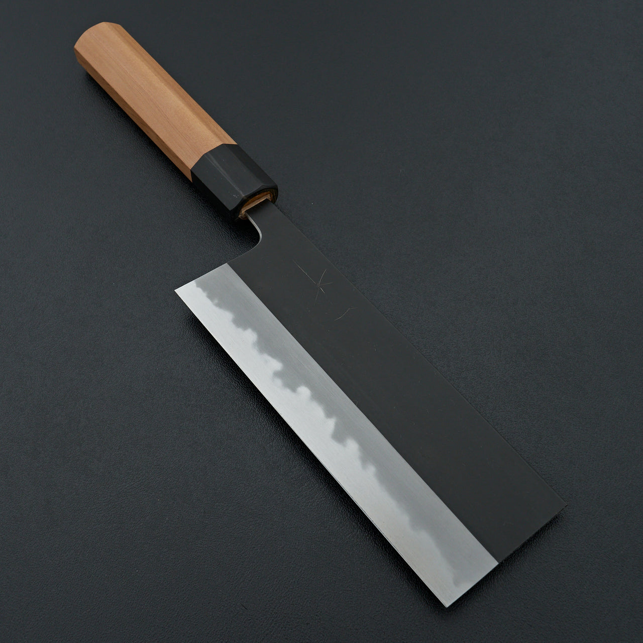 (Limited) Hitohira Tanaka Kyuzo Blue #1 Kurouchi Nakiri 155mm Yakusugi Cedar Handle (Kaku)