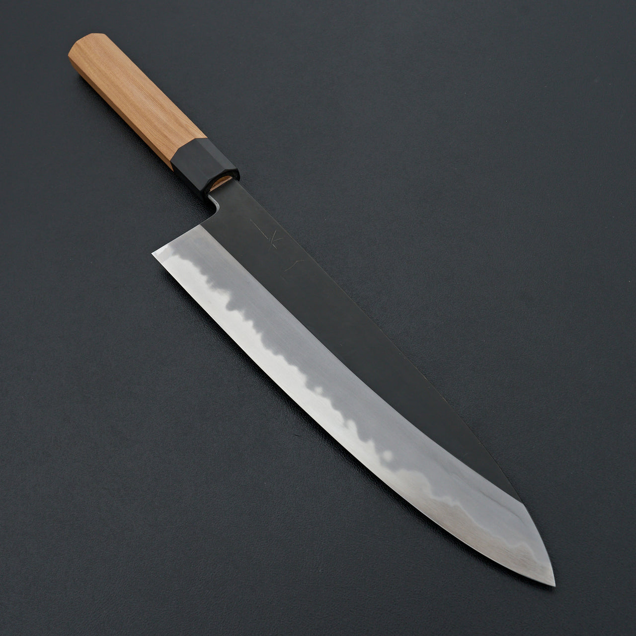 Hitohira Tanaka Kyuzo Blue #1 Kurouchi Gyuto 240mm Yakusugi Cedar Handle (Extra Height)