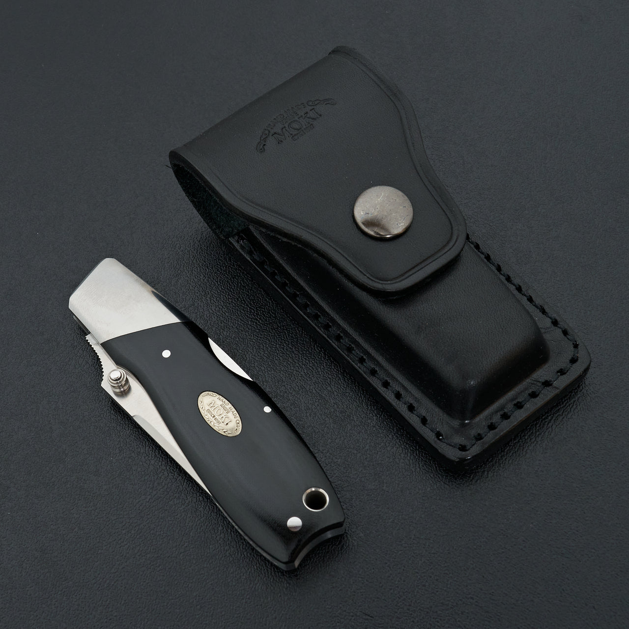 MOKI Kingfisher Folding Knife Linen Micarta Handle