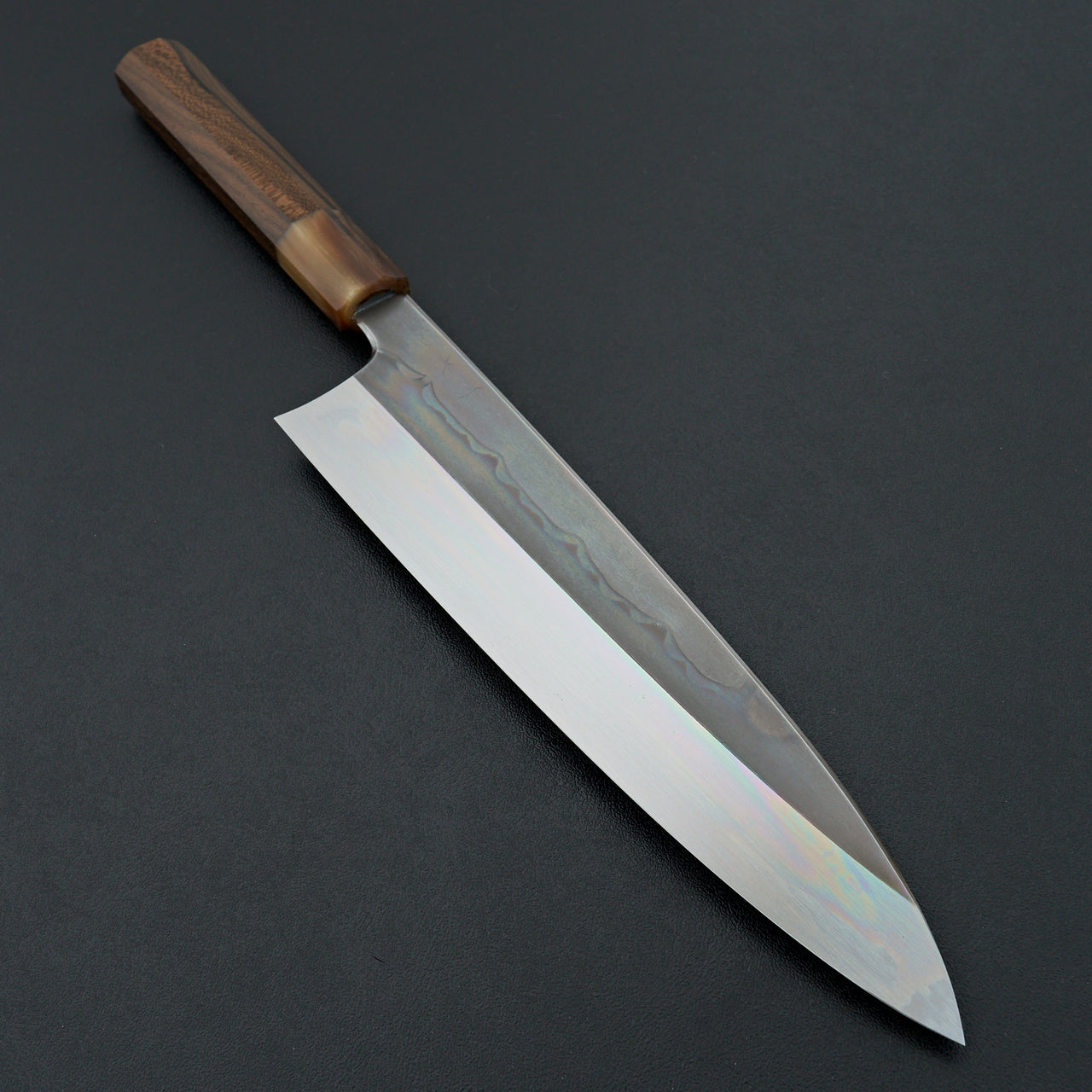 Hitohira Togashi White #1 Sanbonsugi Mizu Honyaki Gyuto 240mm Ziricote Handle (#123/ Saya)