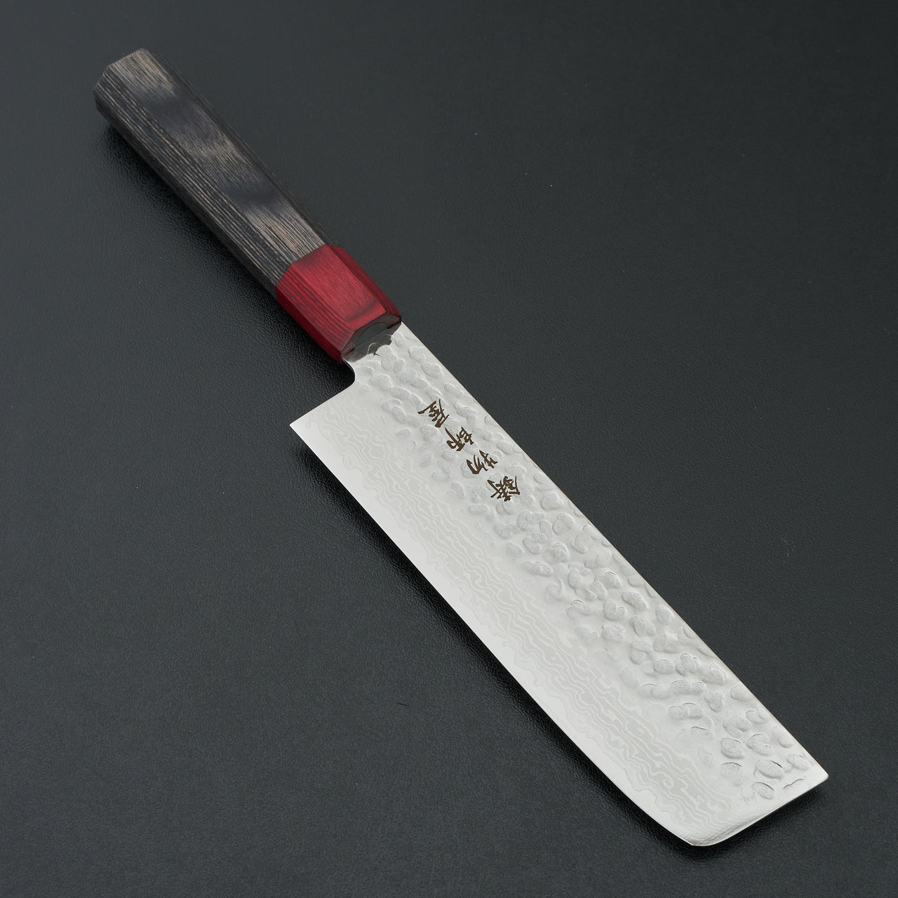 Hitohira Imojiya FW VG10 Tsuchime Damascus Nakiri Pakka Handle