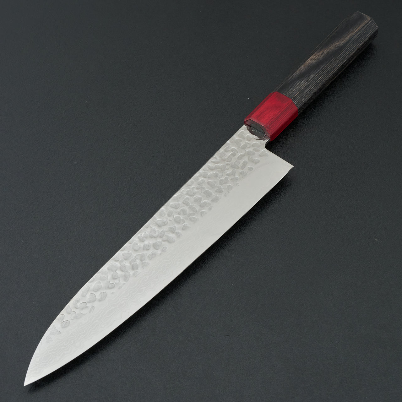 Hitohira Imojiya FW VG10 Tsuchime Damascus Gyuto 210mm Pakka Handle
