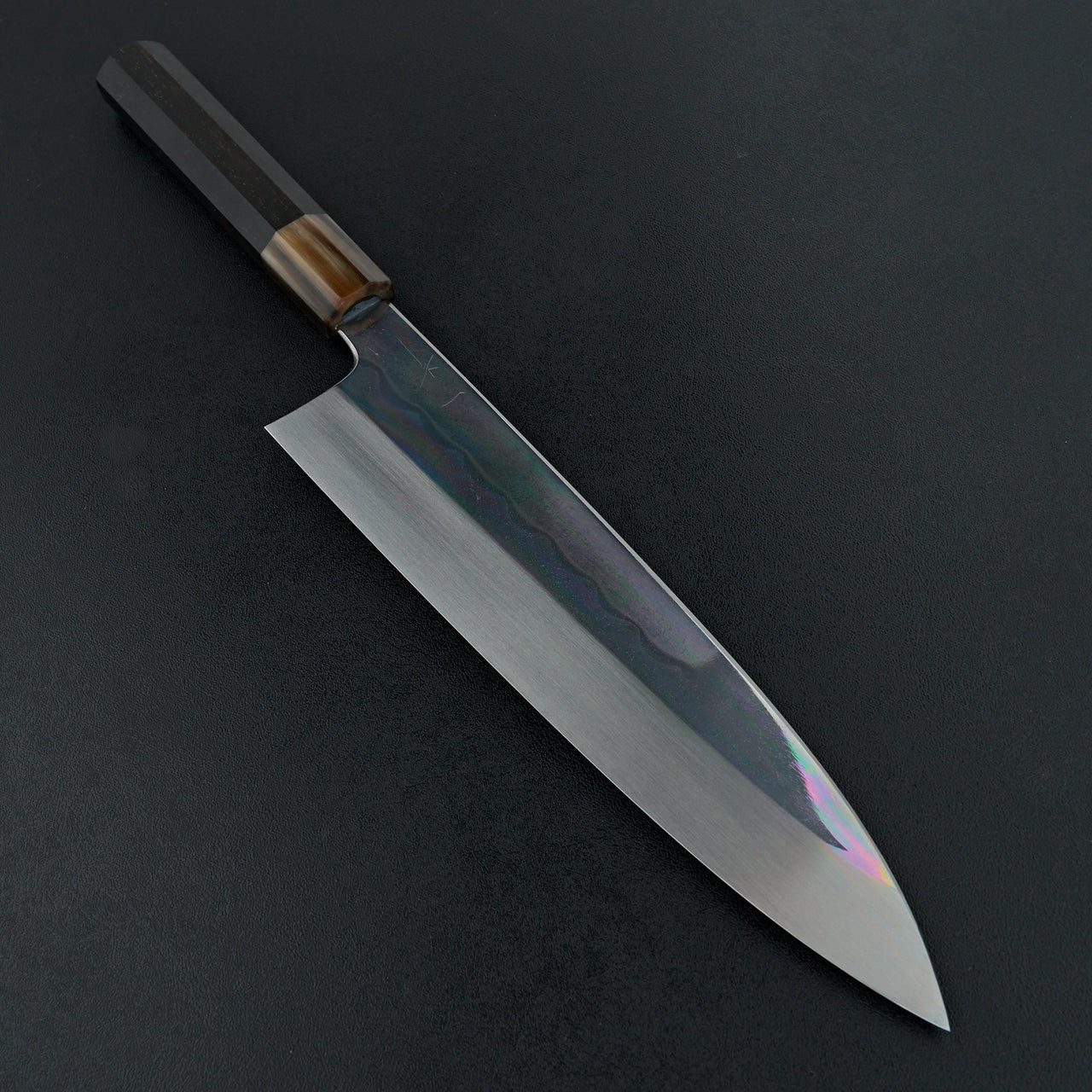 Hitohira Togashi Blue #1 Notaremon Mizu Honyaki Gyuto 240mm Ebony Handle (#114/ Saya)