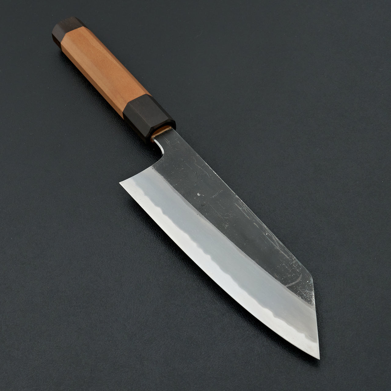 Hitohira Togashi Blue #2 Kurouchi Bunka Cherry Wood Handle (Ebony End)