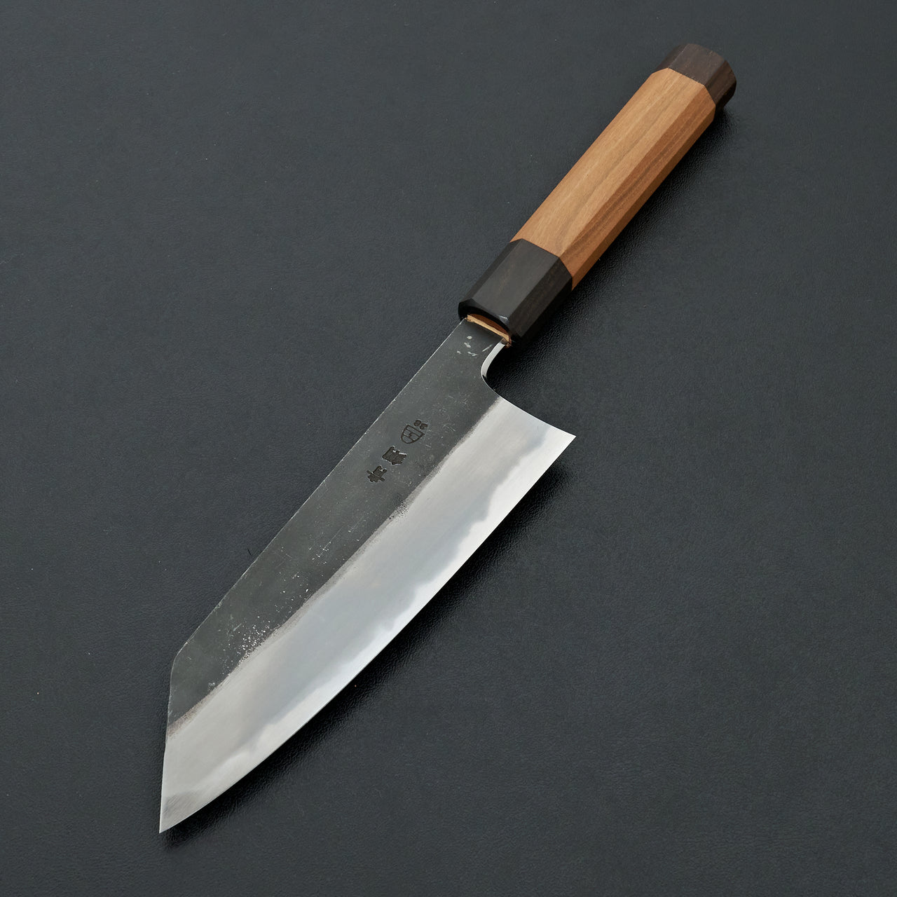 Hitohira Togashi Blue #2 Kurouchi Bunka Cherry Wood Handle (Ebony End)