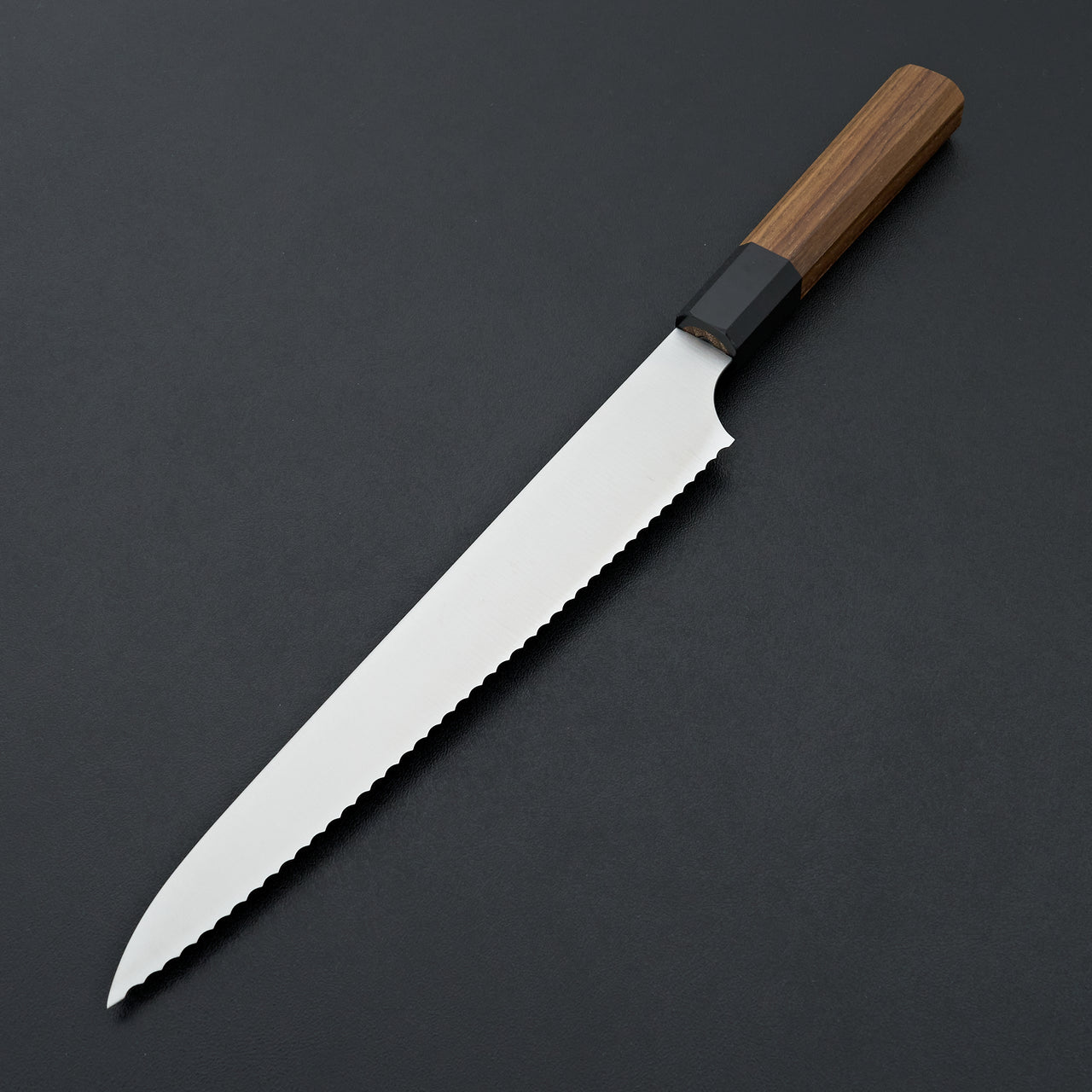 Hitohira Imojiya TH Stainless Bread Knife 240mm Teak Handle (Wa)