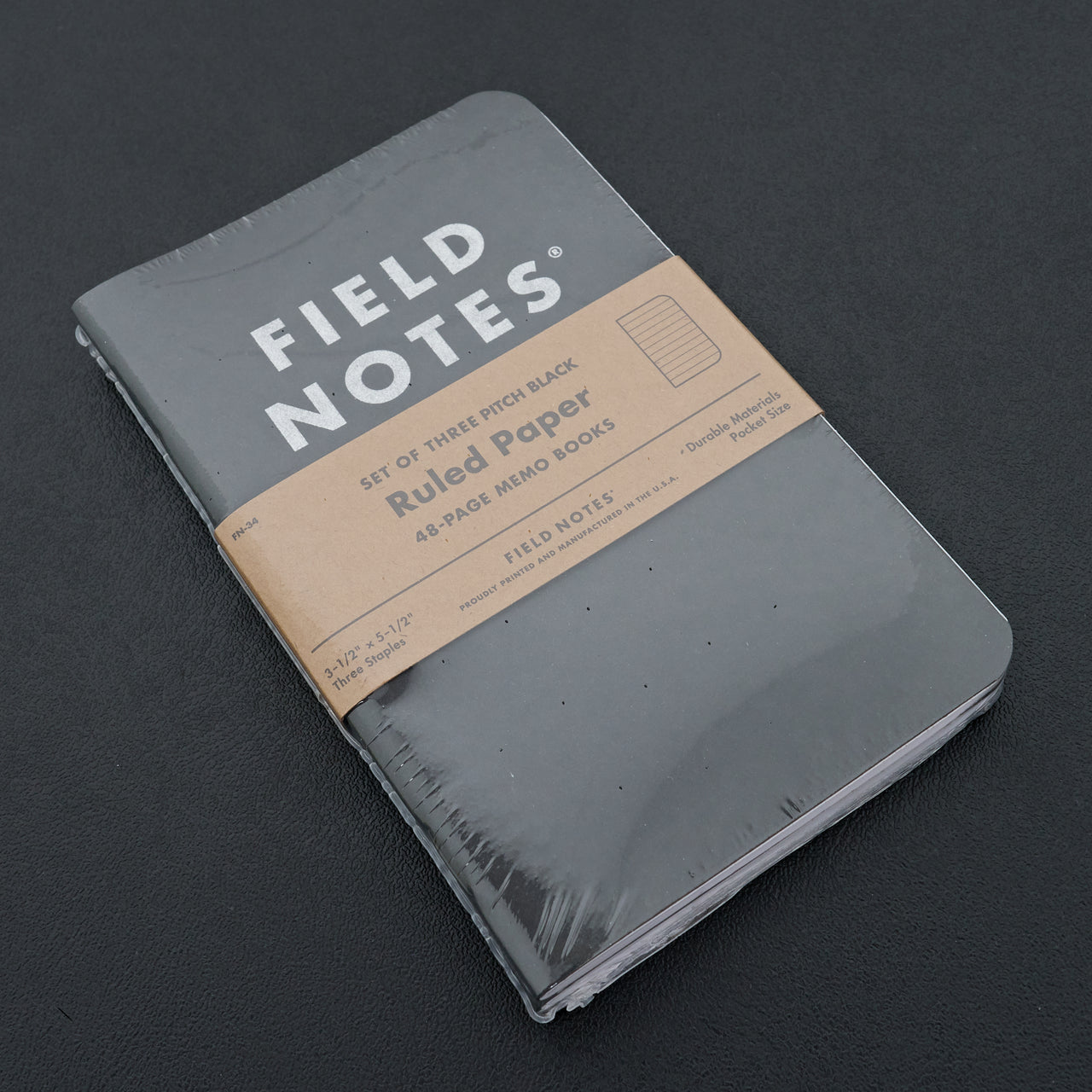 Field Notes Pitch Black Ruled 3-Pack