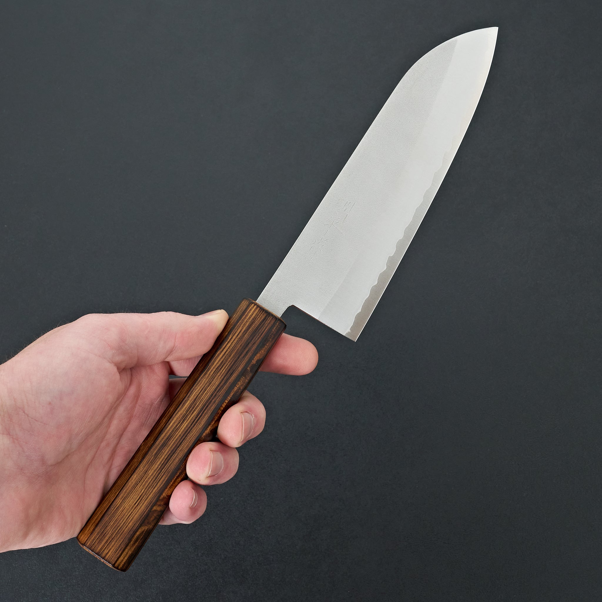 Masutani V1 Nashiji Burnt Oak Santoku 165mm