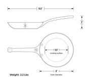 De Buyer MINERAL B PRO Carbon Steel Fry Pan 8"-Cookware-La Brigade de Buyer-Carbon Knife Co