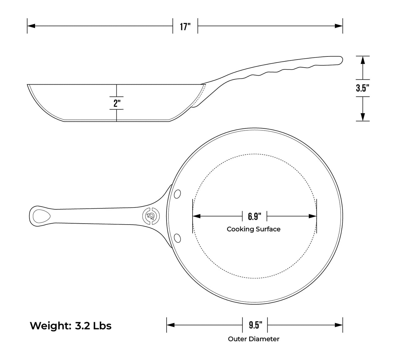 De Buyer MINERAL B PRO Carbon Steel Fry Pan 9"-Cookware-La Brigade de Buyer-Carbon Knife Co