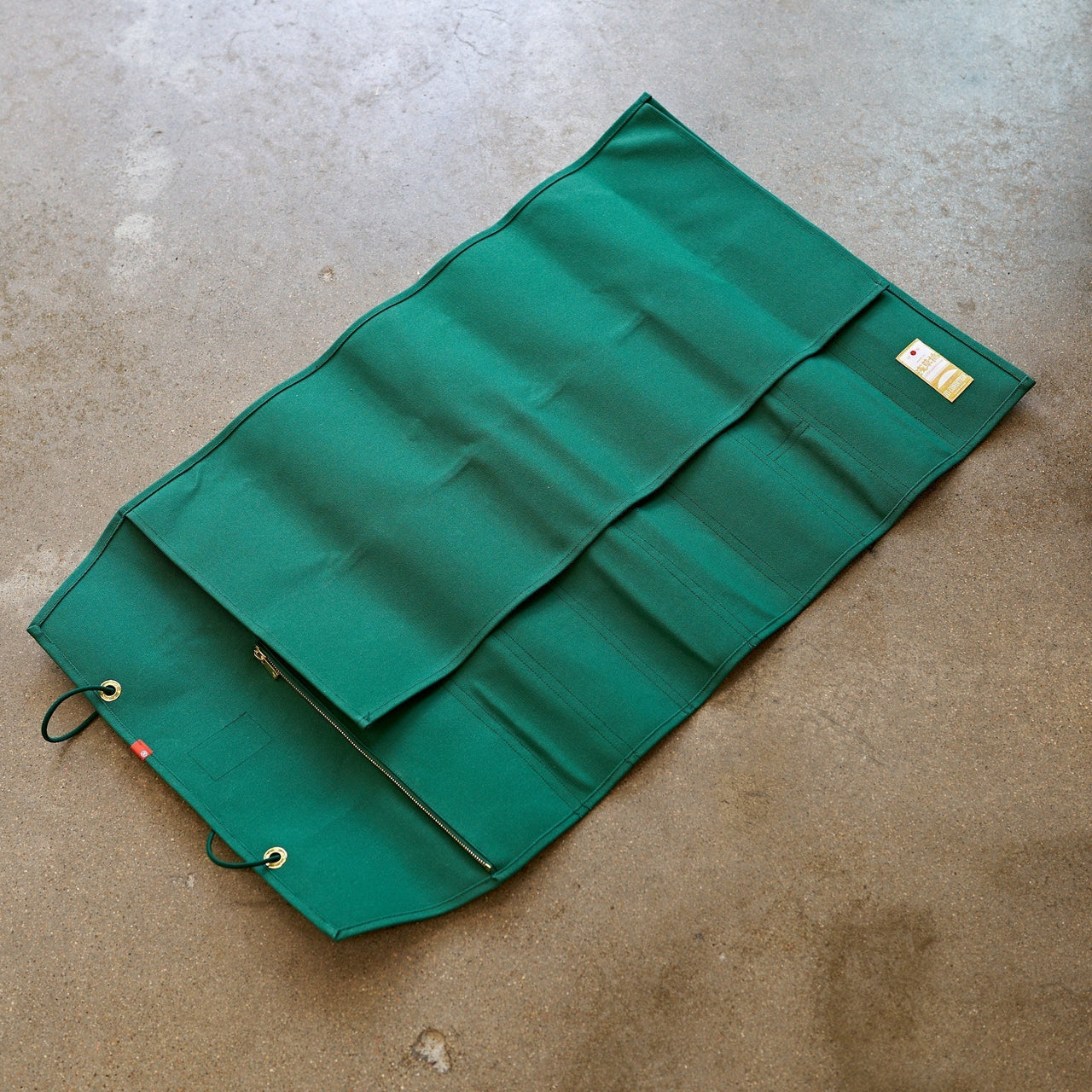 HI-CONDITION Hanpu Canvas 9 Pockets Knife Roll Mid Green-Knife Accessories-Hitohira-Carbon Knife Co