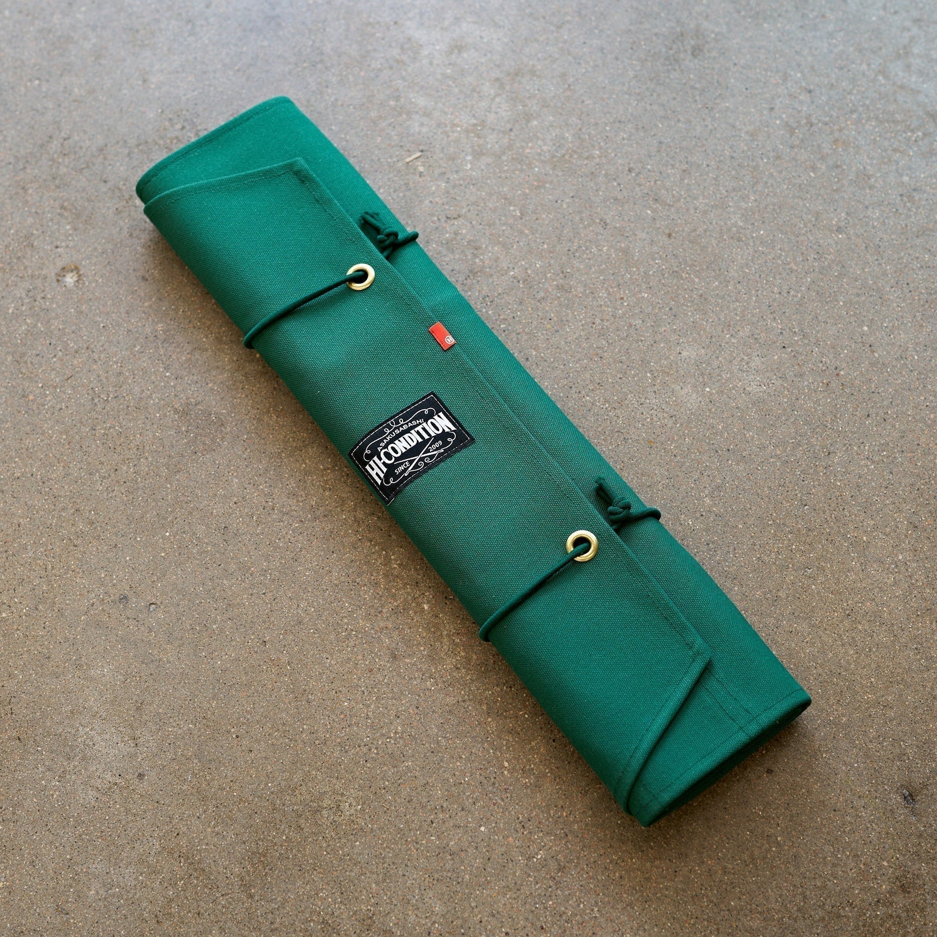 HI-CONDITION Hanpu Canvas 9 Pockets Knife Roll Mid Green-Knife Accessories-Hitohira-Carbon Knife Co