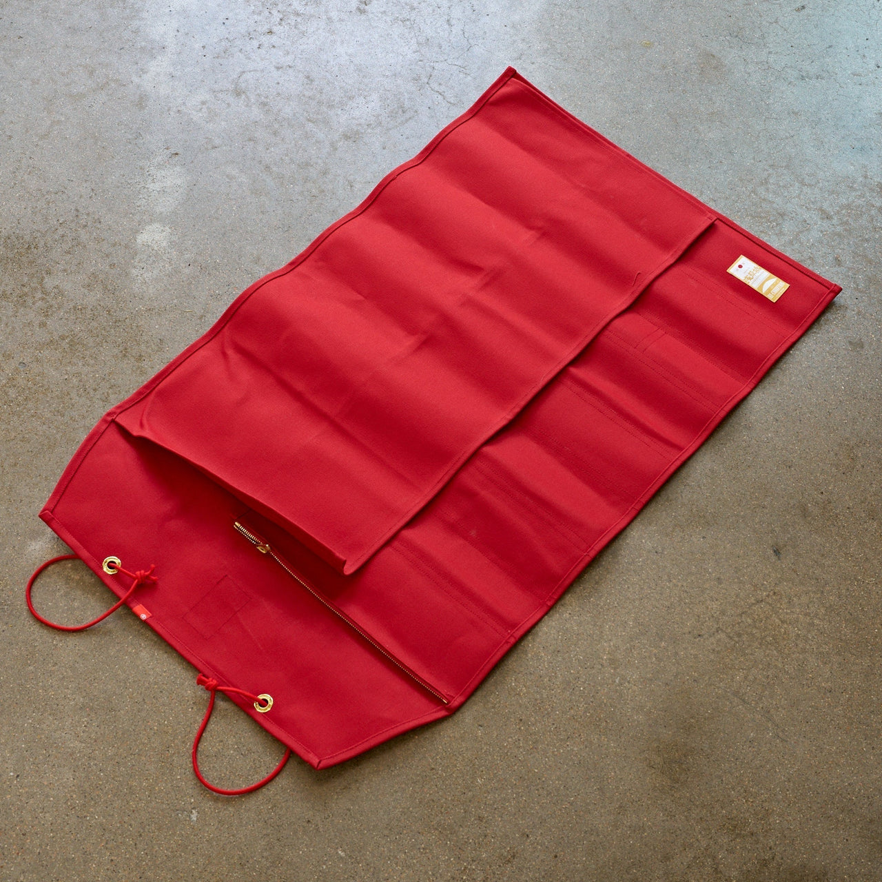 HI-CONDITION Hanpu Canvas 9 Pockets Knife Roll Red-Knife Accessories-Hitohira-Carbon Knife Co