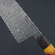 Halcyon Forge 1095 Nickel Ladder Damascus Santoku 165mm Burnt Osage Orange-Knife-Halcyon Forge-Carbon Knife Co