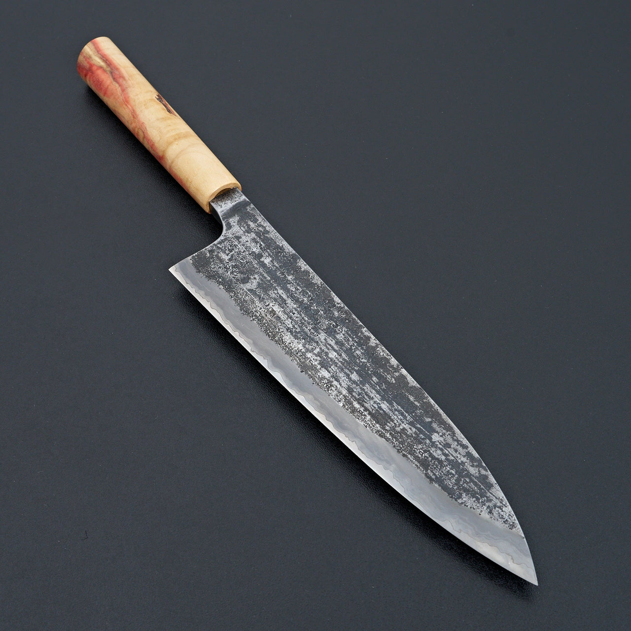 Halcyon Forge 26c3 Wrought Iron Gyuto 222mm Flame Box Elder-Knife-Halcyon Forge-Carbon Knife Co