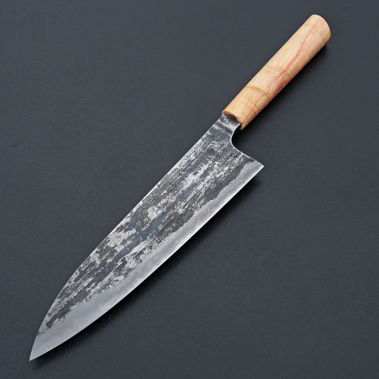 Halcyon Forge 26c3 Wrought Iron Gyuto 222mm Flame Box Elder-Knife-Halcyon Forge-Carbon Knife Co