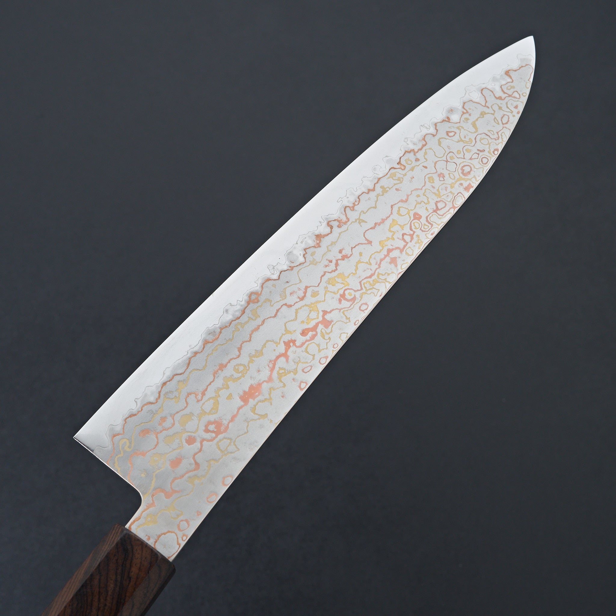 Hatsukokoro Hayabusa Blue 2 Rainbow Damascus Gyuto 210mm