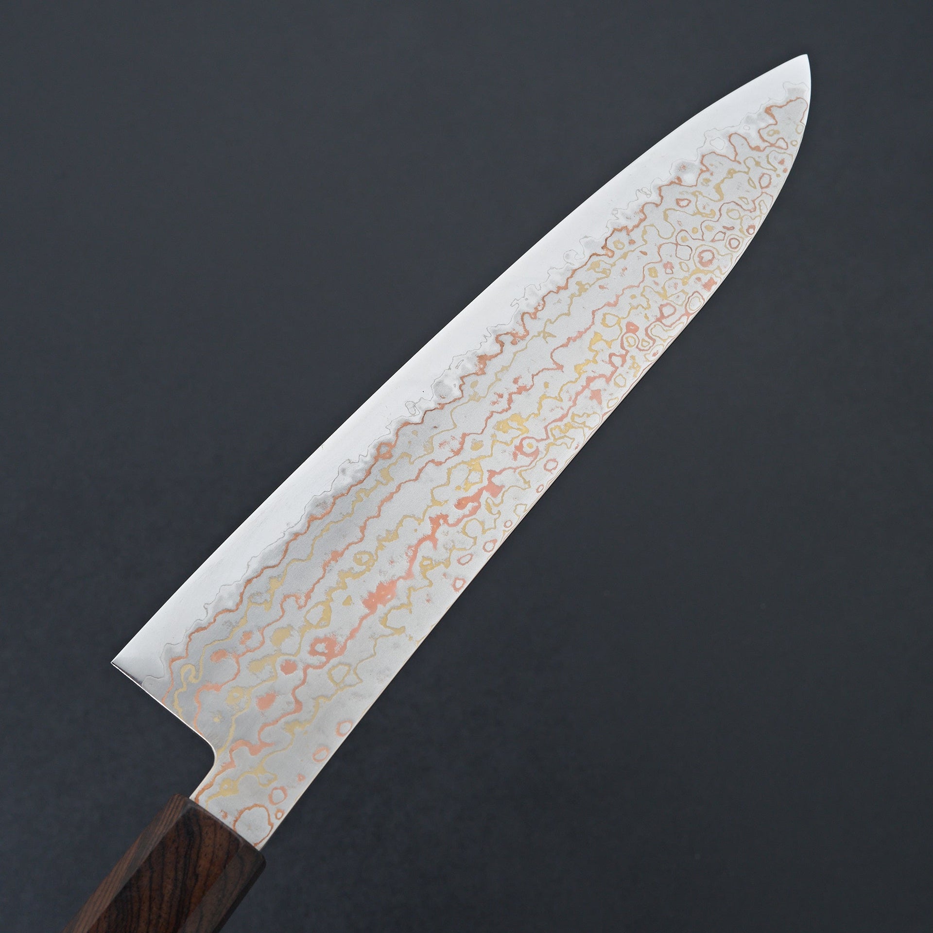 Hatsukokoro Hayabusa Blue 2 Rainbow Damascus Gyuto 210mm-Knife-Hatsukokoro-Carbon Knife Co