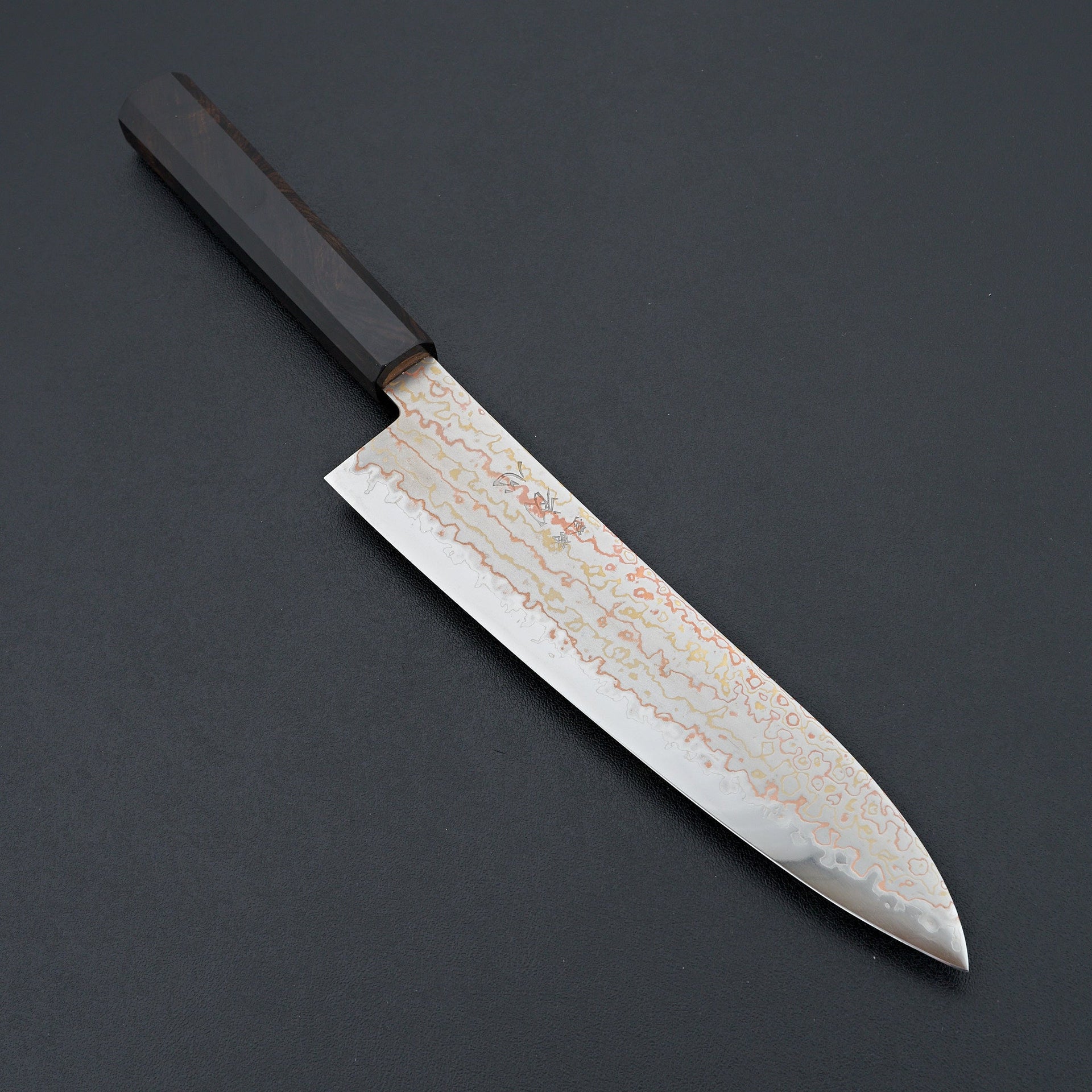 Hatsukokoro Hayabusa Blue 2 Rainbow Damascus Gyuto 210mm-Knife-Hatsukokoro-Carbon Knife Co