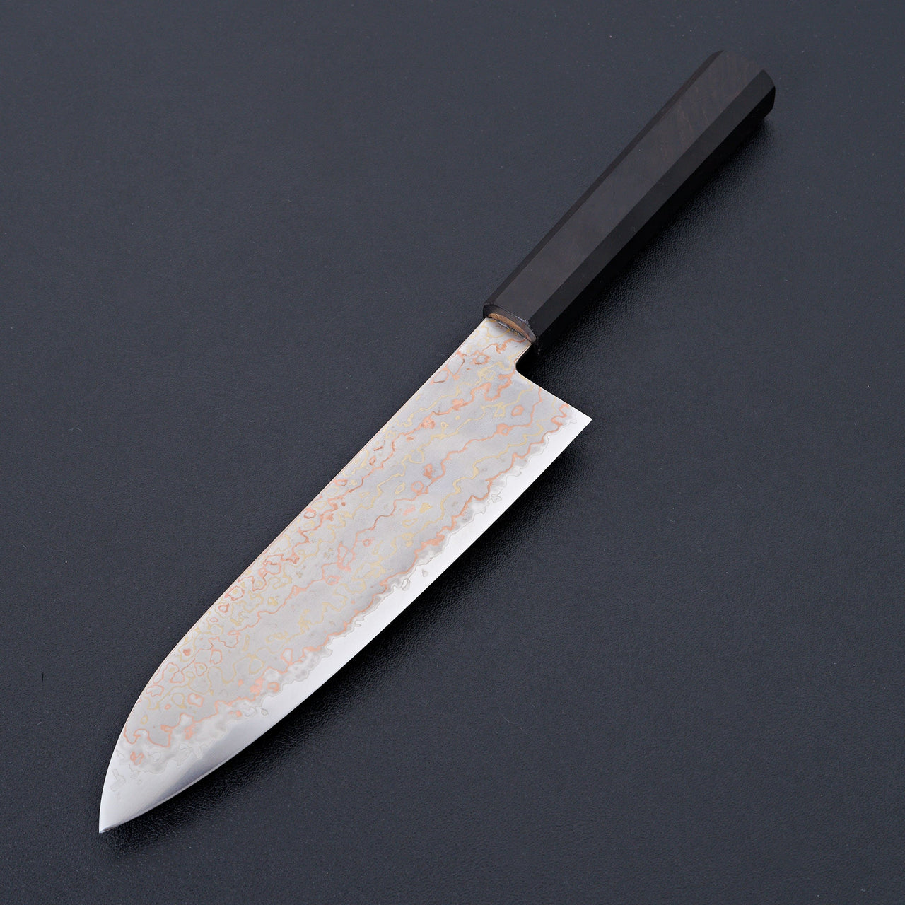 Hatsukokoro Hayabusa Blue 2 Rainbow Damascus Santoku 180mm-Knife-Hatsukokoro-Carbon Knife Co