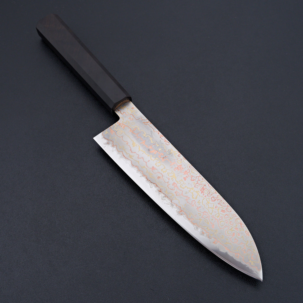 Hatsukokoro Hayabusa Blue 2 Rainbow Damascus Santoku 180mm-Knife-Hatsukokoro-Carbon Knife Co