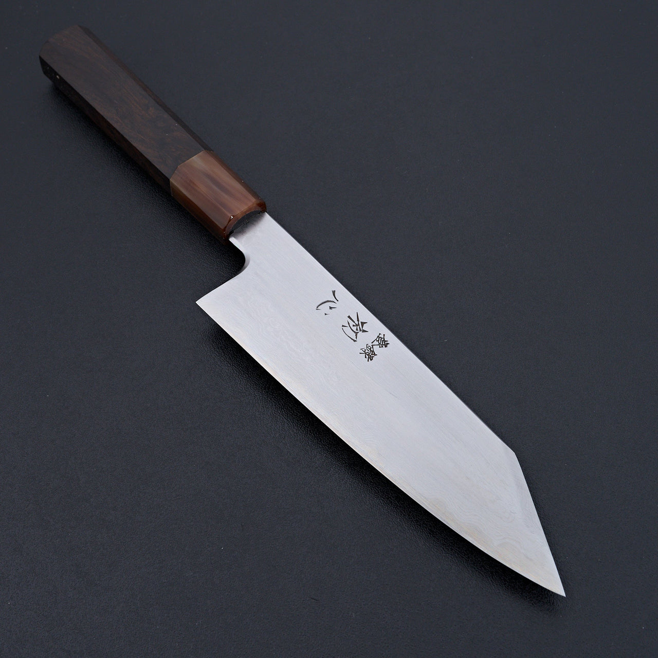 Hatsukokoro Satoshi Nakagawa Blue 1 Damascus Bunka-Handk-Carbon Knife Co