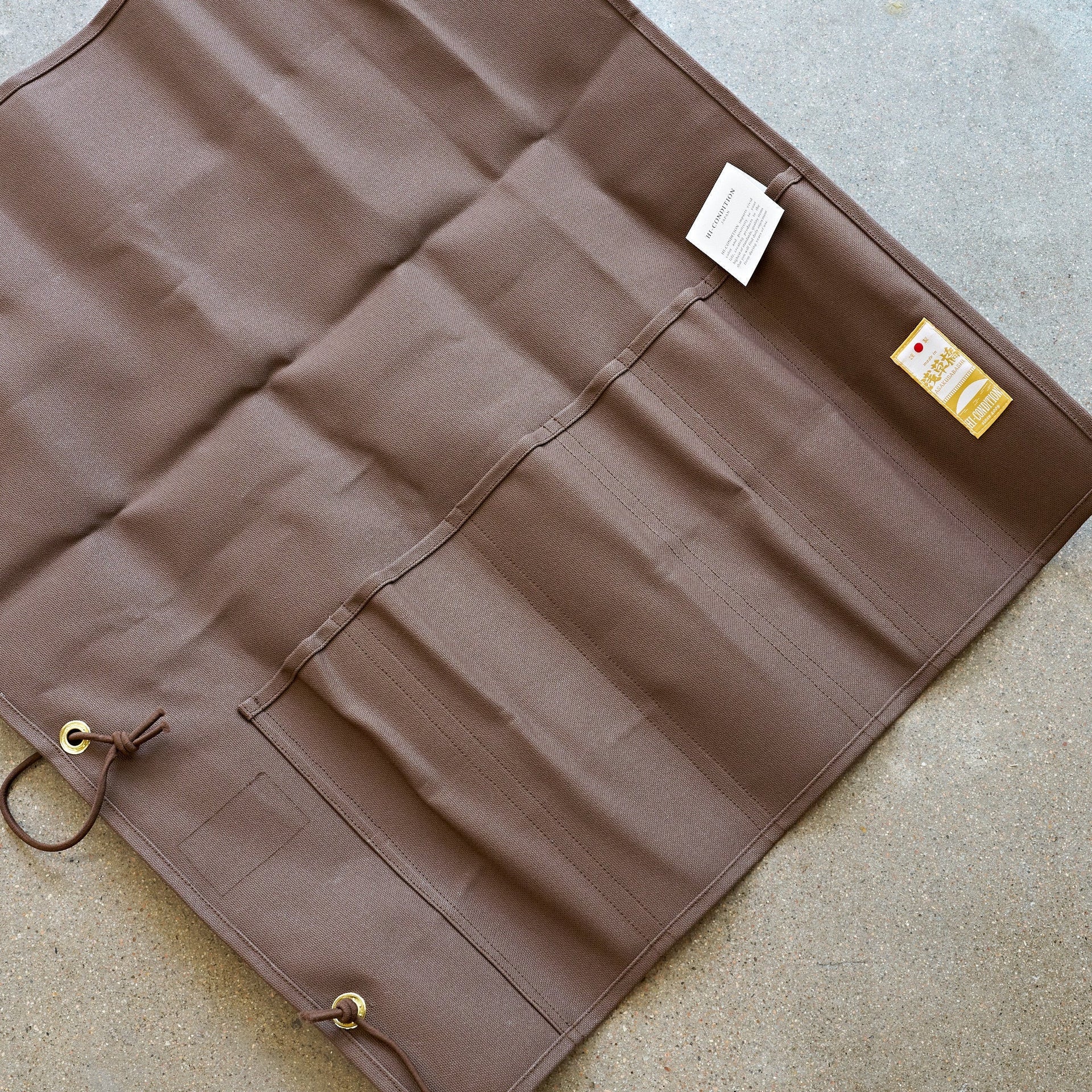 Hi-Condition Hanpu Canvas 6 Pockets Knife Roll Brown-Knife Accessories-Hitohira-Carbon Knife Co