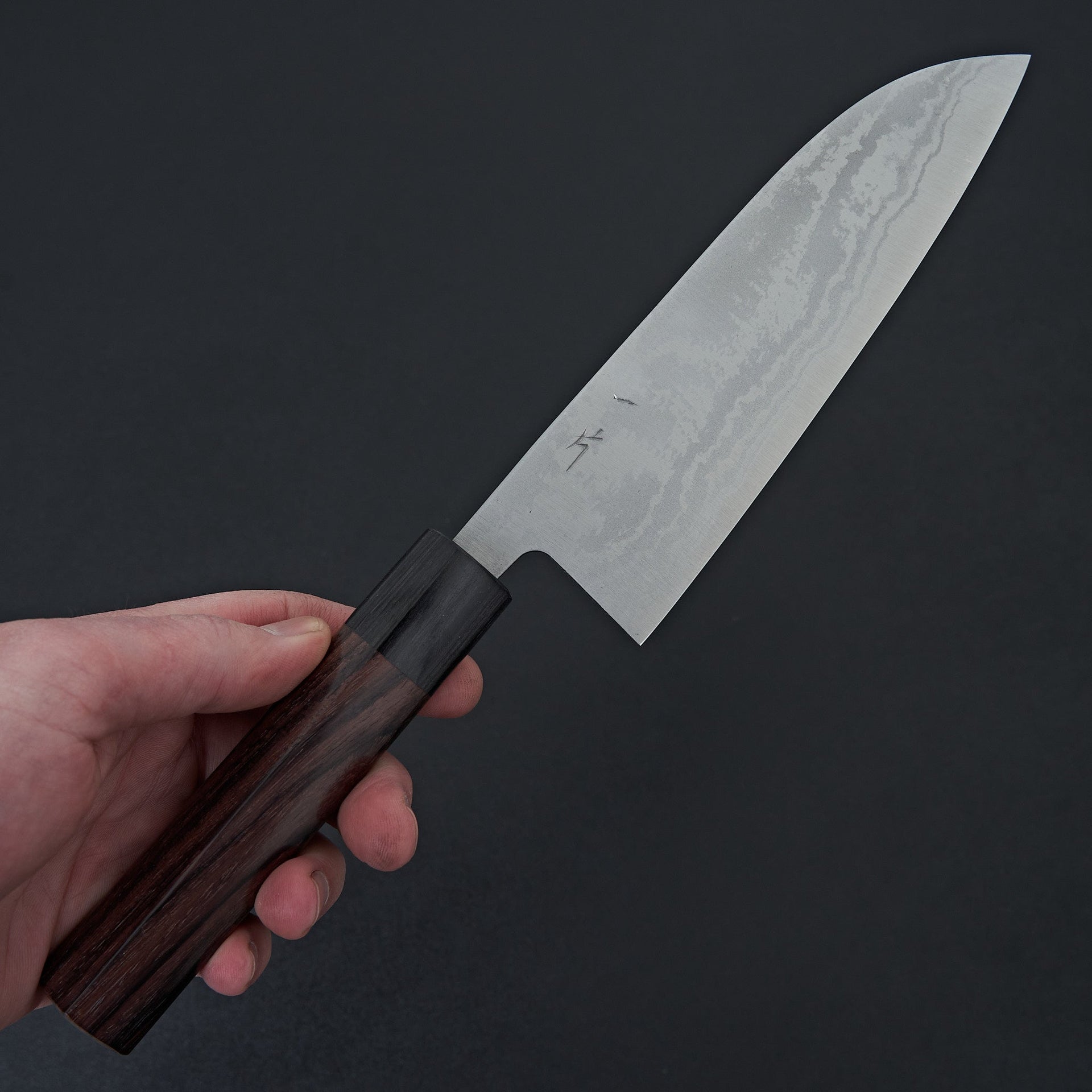 Hitohira GR Blue #2 Damascus Santoku 165mm-Knife-Hitohira-Carbon Knife Co