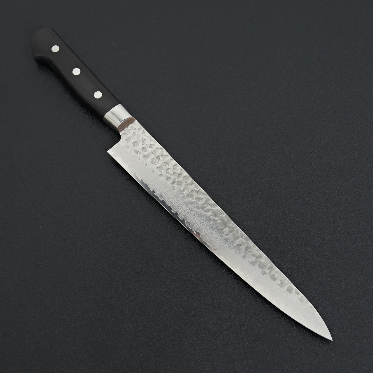Hitohira Imojiya ST Tsuchime Damascus Sujihiki 240mm Pakka Handle (Yo)-Knife-Hitohira-Carbon Knife Co