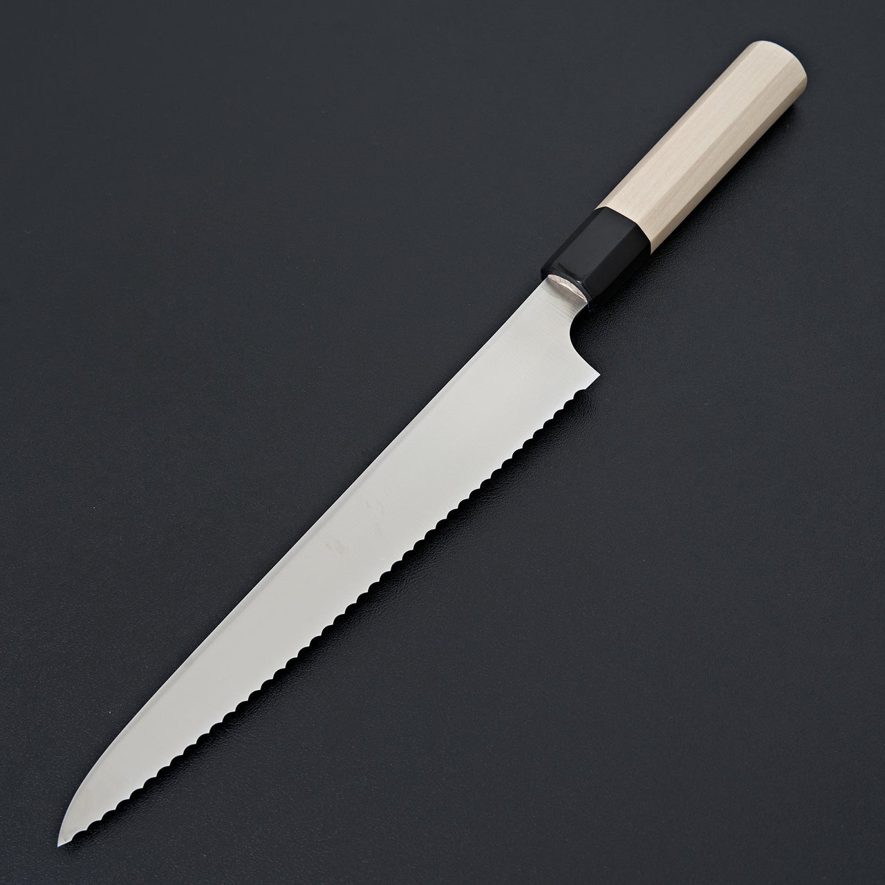 Hitohira Imojiya TH Stainless Bread Knife 240mm Ho Wood Handle (Wa)-Knife-Hitohira-Carbon Knife Co