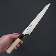 Hitohira Imojiya TH Stainless Bread Knife 240mm Ho Wood Handle (Wa)-Knife-Hitohira-Carbon Knife Co