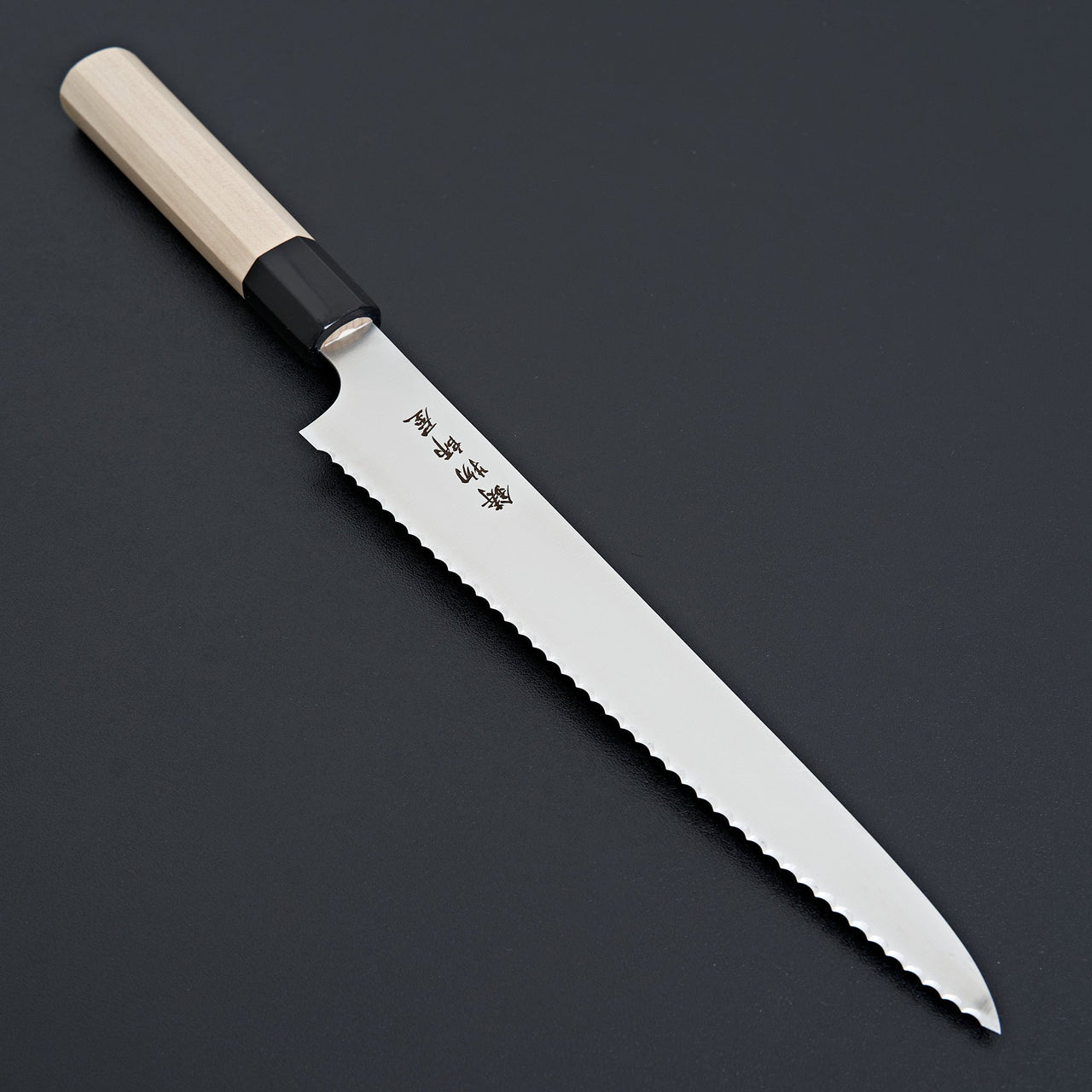 Hitohira Imojiya TH Stainless Bread Knife 240mm Ho Wood Handle (Wa)-Knife-Hitohira-Carbon Knife Co