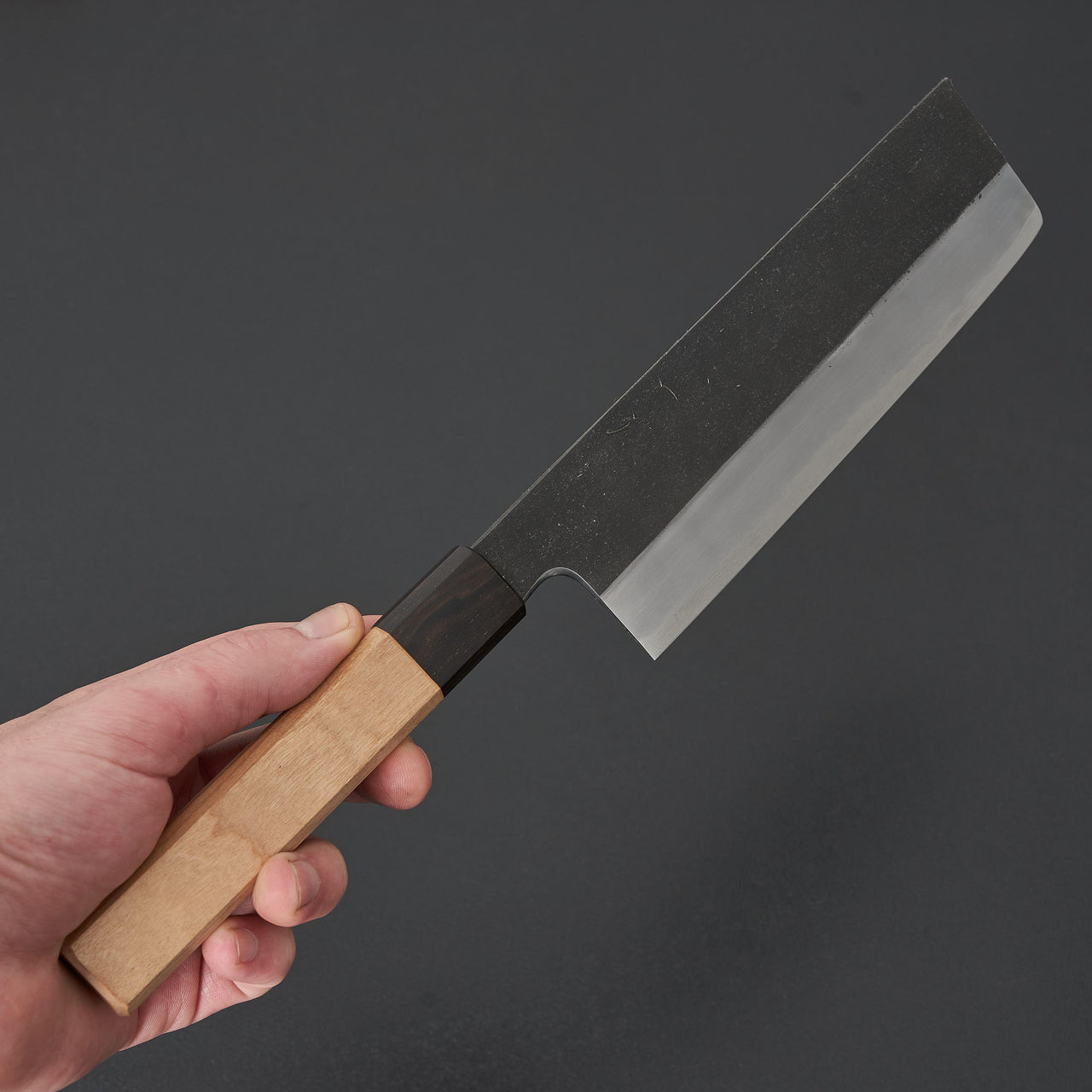 Hitohira Kikuchiyo Kyuzo Blue #2 Kurouchi Nakiri 180mm Cherry Wood-Knife-Hitohira-Carbon Knife Co