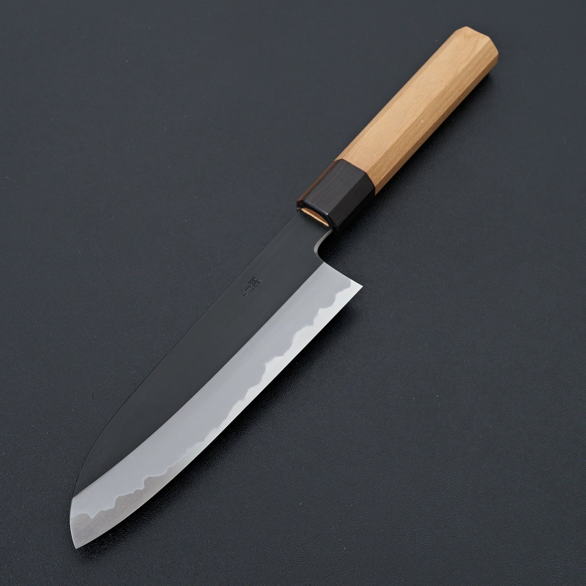 Hitohira Kikuchiyo Kyuzo Blue #2 Kurouchi Santoku 180mm Cherry Wood Handle-Knife-Hitohira-Carbon Knife Co