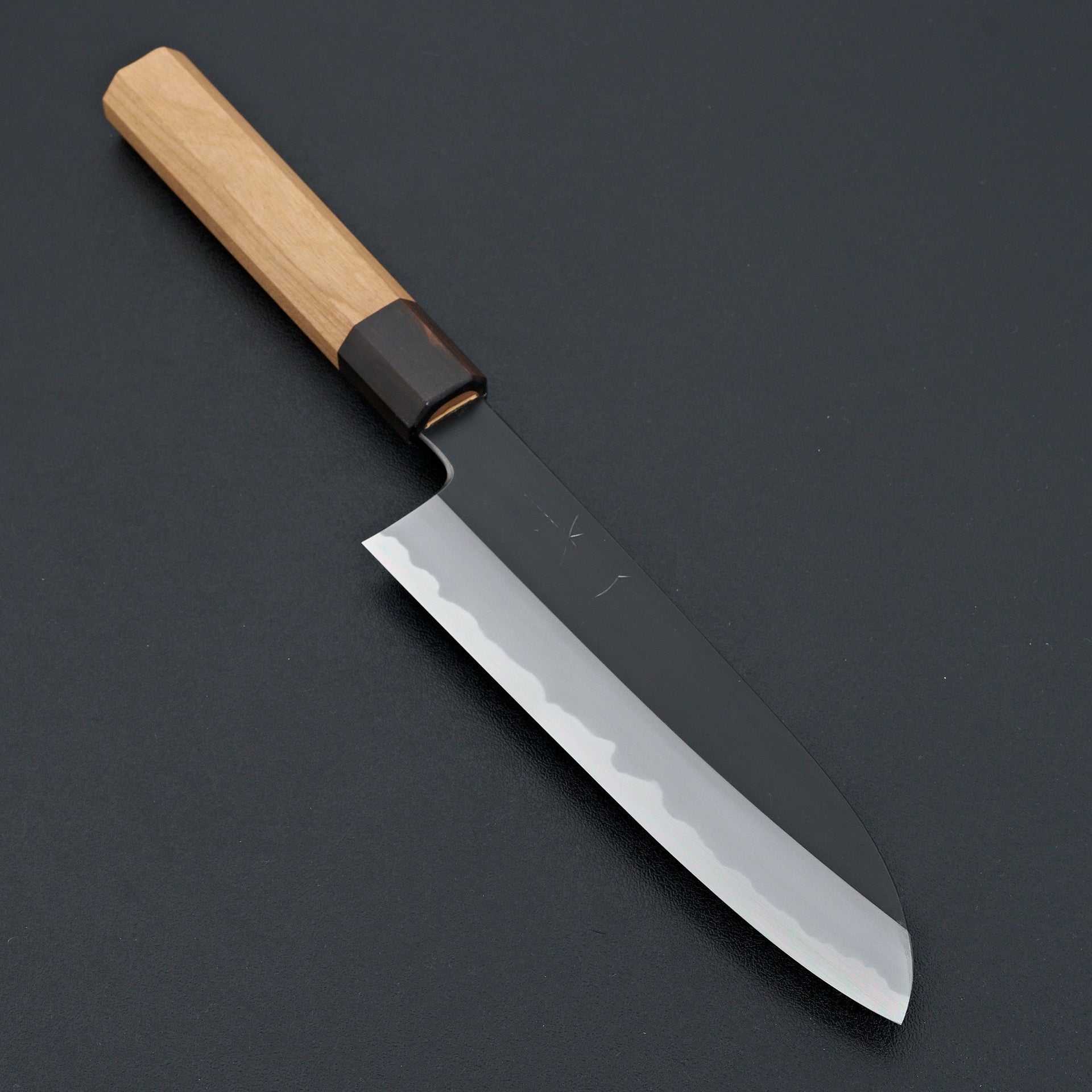 Hitohira Kikuchiyo Kyuzo Blue #2 Kurouchi Santoku 180mm Cherry Wood Handle-Knife-Hitohira-Carbon Knife Co